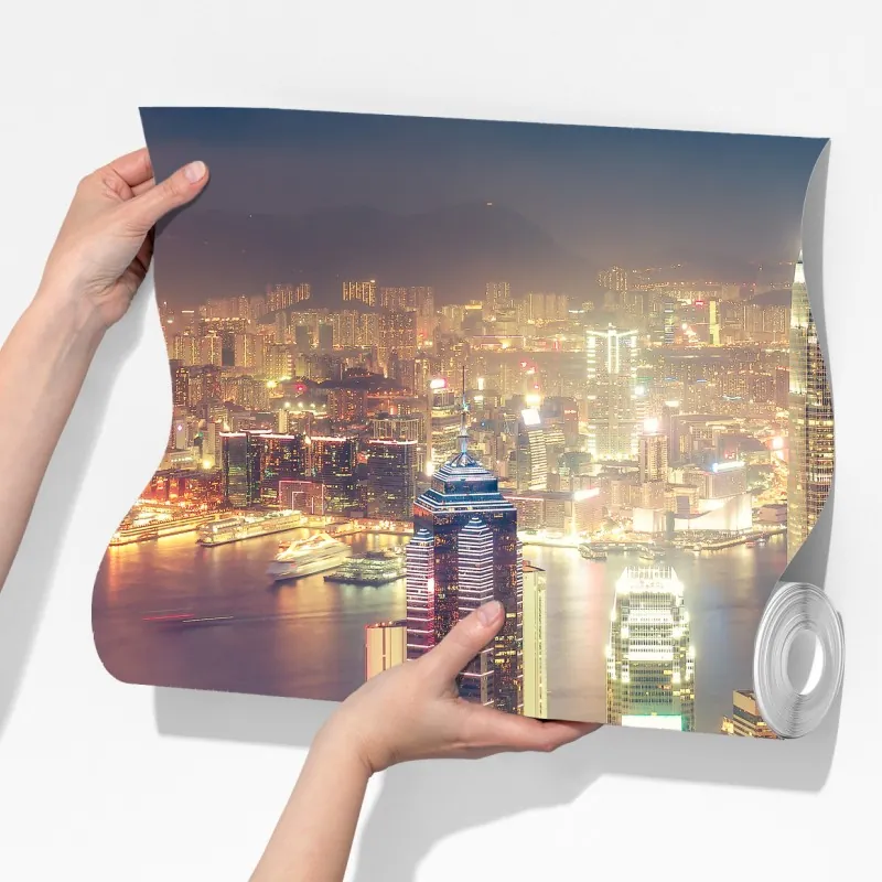 Fototapeta Hongkong nocny widok ze szczytu Victoria Peak – Wallissimo® Fototapeta Hongkong nocny widok ze szczytu Victoria Peak – Wallissimo®