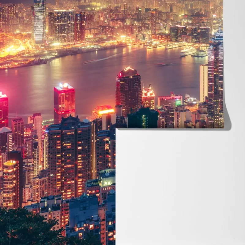 Fototapeta Hongkong nocny widok ze szczytu Victoria Peak – Wallissimo® Fototapeta Hongkong nocny widok ze szczytu Victoria Peak – Wallissimo®