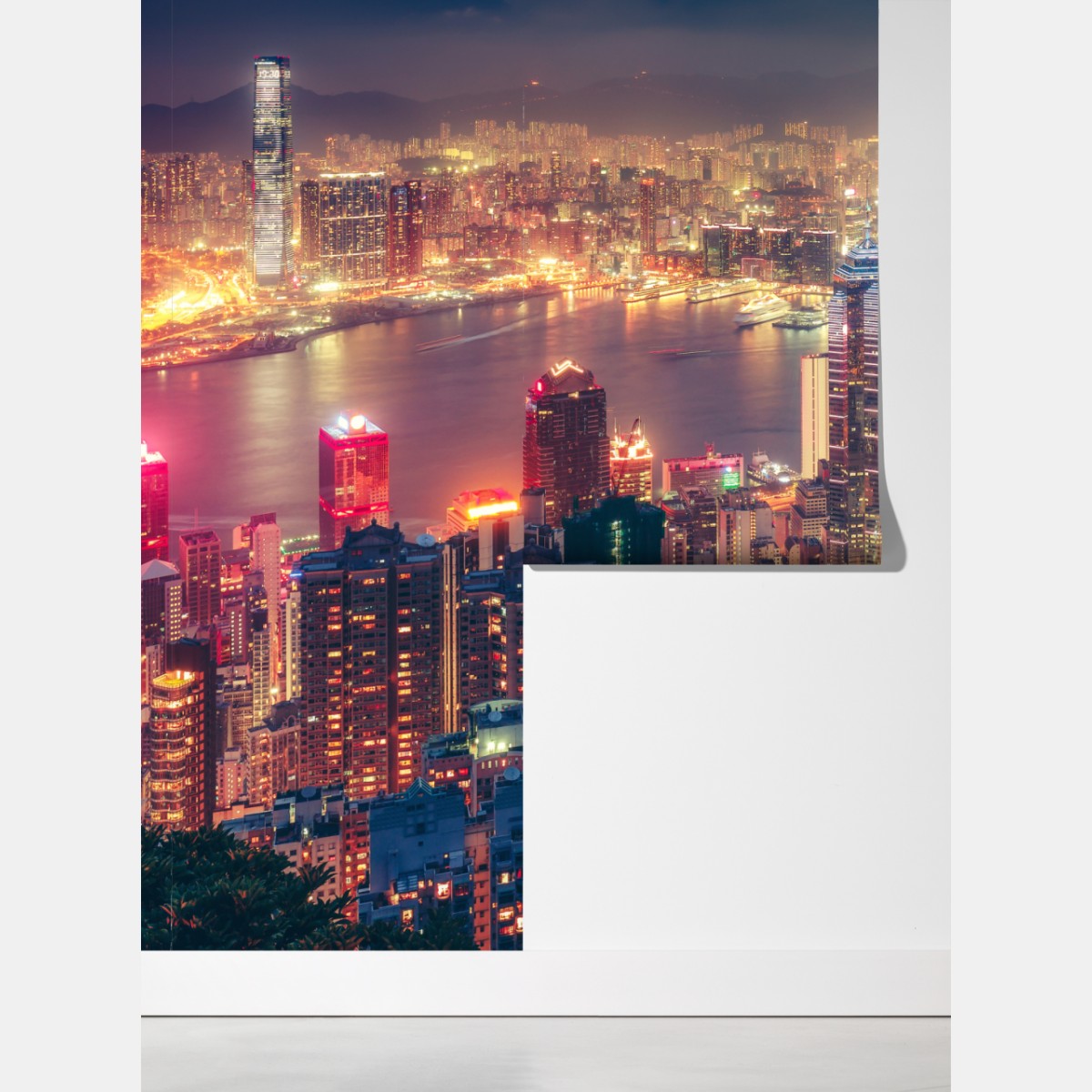 Fototapeta Hongkong nocny widok ze szczytu Victoria Peak – Wallissimo® Fototapeta Hongkong nocny widok ze szczytu Victoria Peak – Wallissimo®