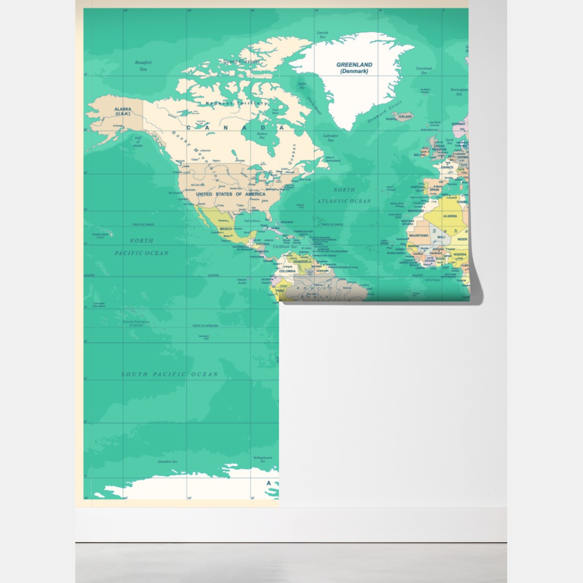 Fototapeta mapa świata w stylu vintage – Wallissimo® Fototapeta mapa świata w stylu vintage – Wallissimo®