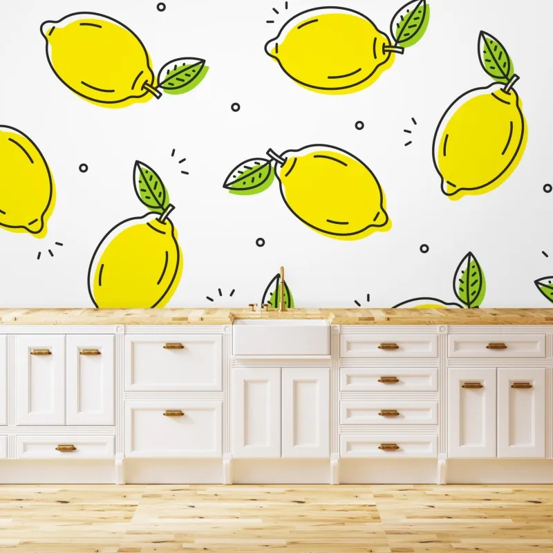 Fototapeta słoneczny wzór z cytrynami