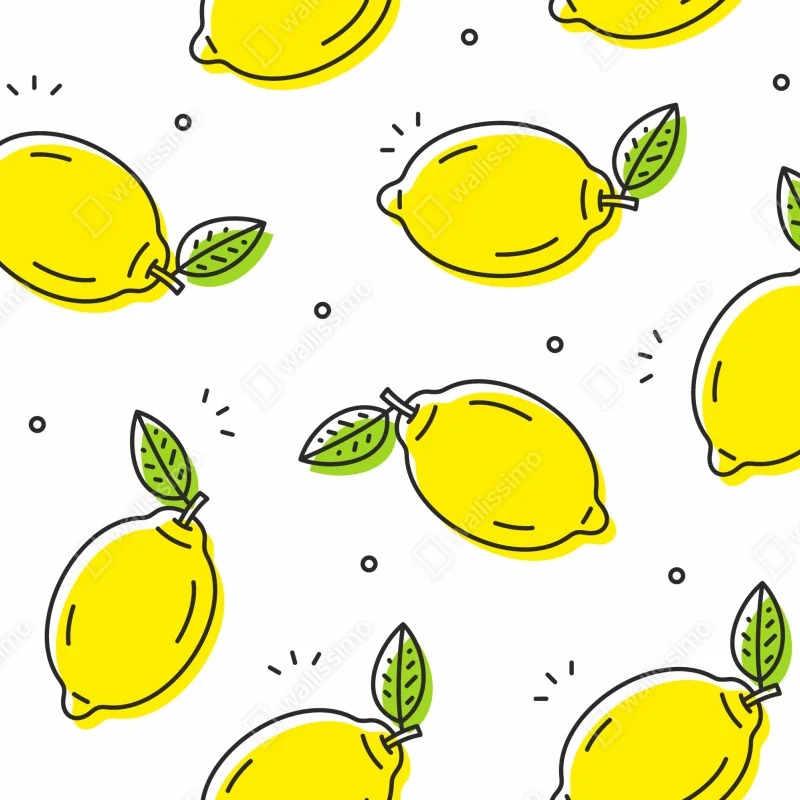 Fototapeta słoneczny wzór z cytrynami – Wallissimo® Fototapeta słoneczny wzór z cytrynami – Wallissimo®