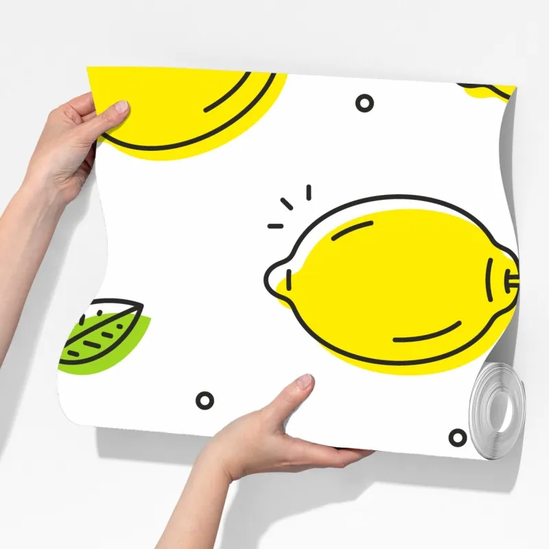 Fototapeta słoneczny wzór z cytrynami – Wallissimo® Fototapeta słoneczny wzór z cytrynami – Wallissimo®