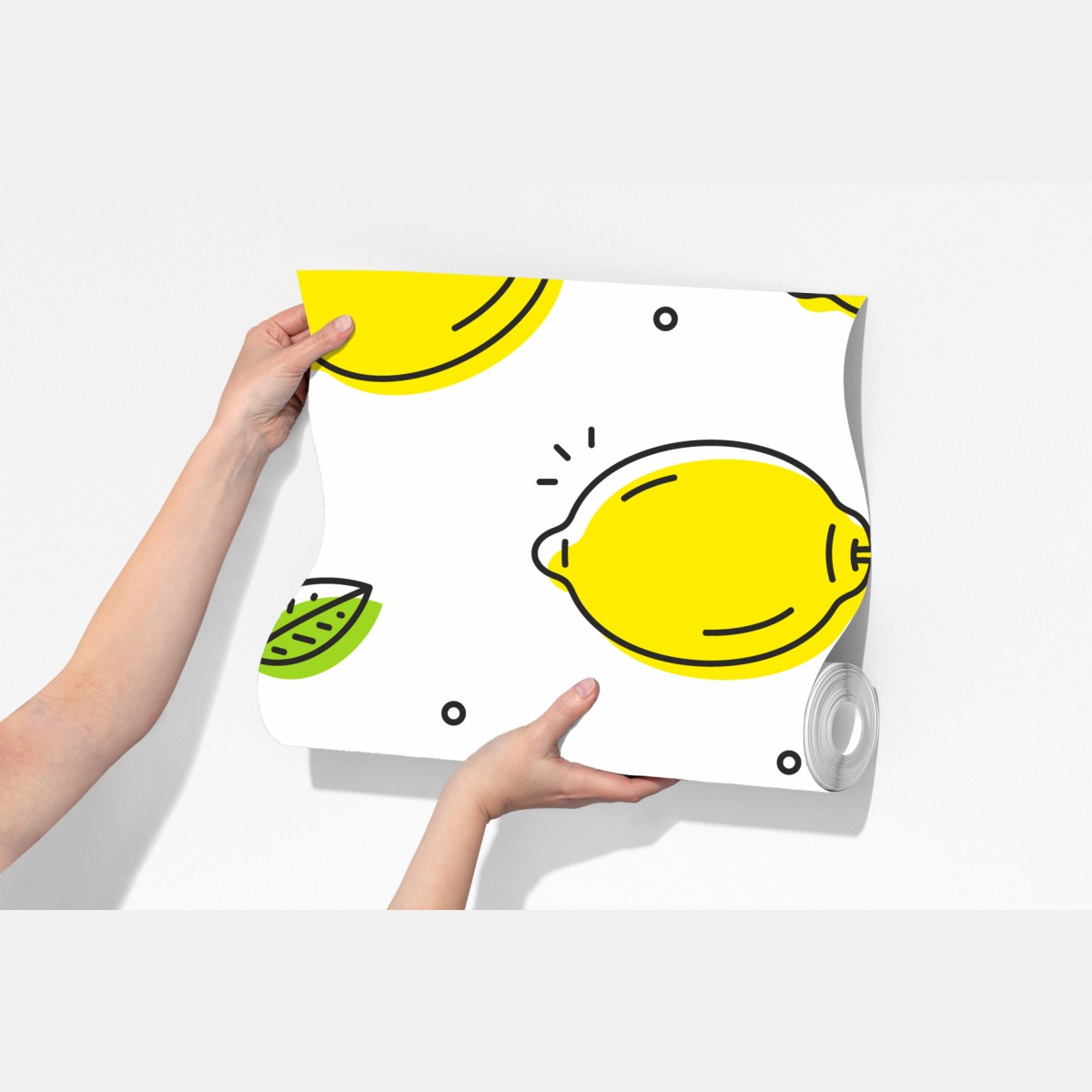 Fototapeta słoneczny wzór z cytrynami – Wallissimo® Fototapeta słoneczny wzór z cytrynami – Wallissimo®