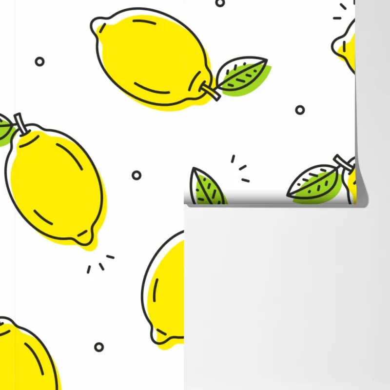 Fototapeta słoneczny wzór z cytrynami – Wallissimo® Fototapeta słoneczny wzór z cytrynami – Wallissimo®