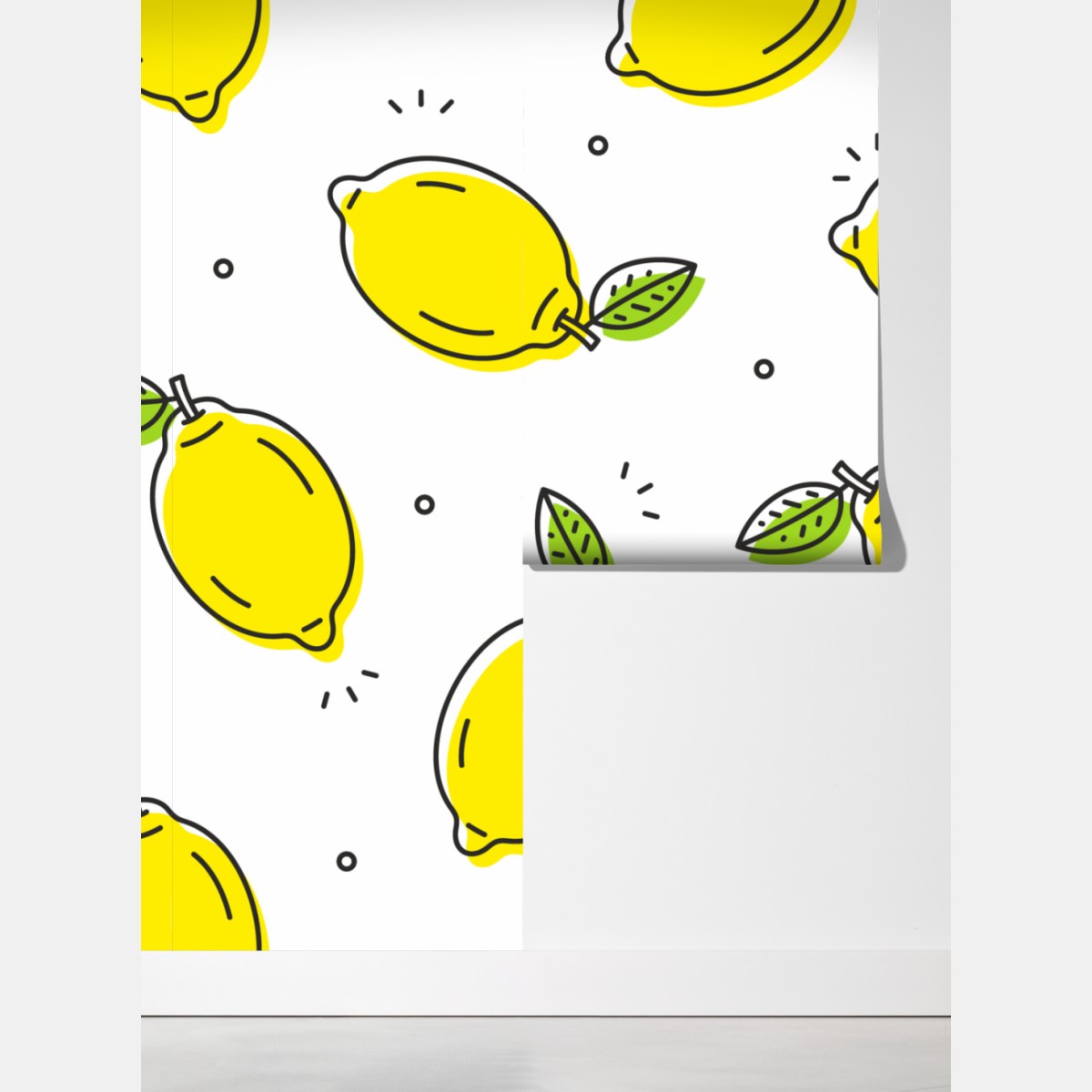Fototapeta słoneczny wzór z cytrynami – Wallissimo® Fototapeta słoneczny wzór z cytrynami – Wallissimo®