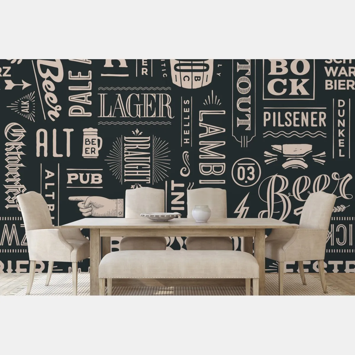 Fototapeta vintage kolaż etykiet piwnych – Wallissimo® Fototapeta vintage kolaż etykiet piwnych – Wallissimo®