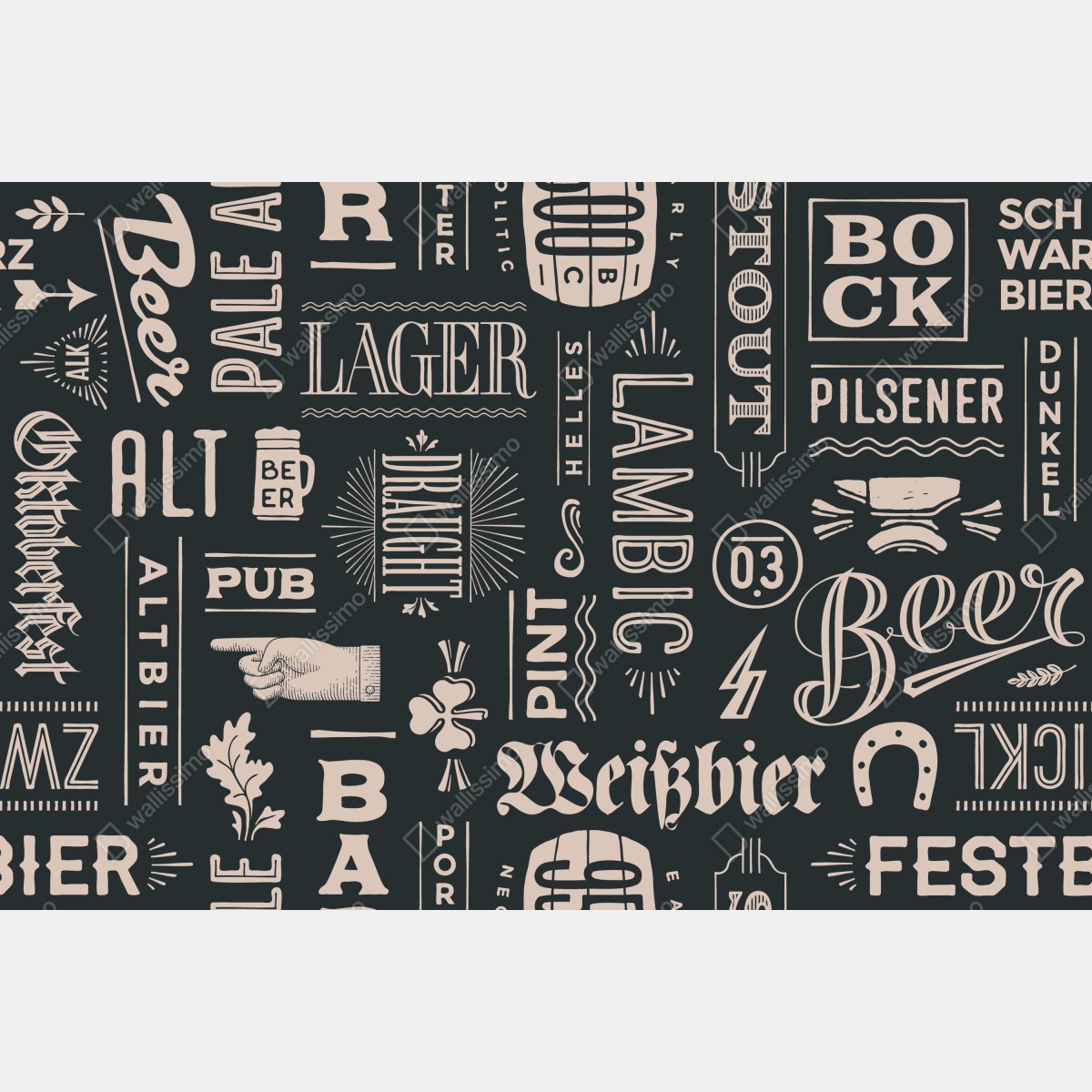 Fototapeta vintage kolaż etykiet piwnych – Wallissimo® Fototapeta vintage kolaż etykiet piwnych – Wallissimo®