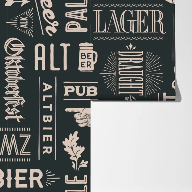 Fototapeta vintage kolaż etykiet piwnych – Wallissimo® Fototapeta vintage kolaż etykiet piwnych – Wallissimo®