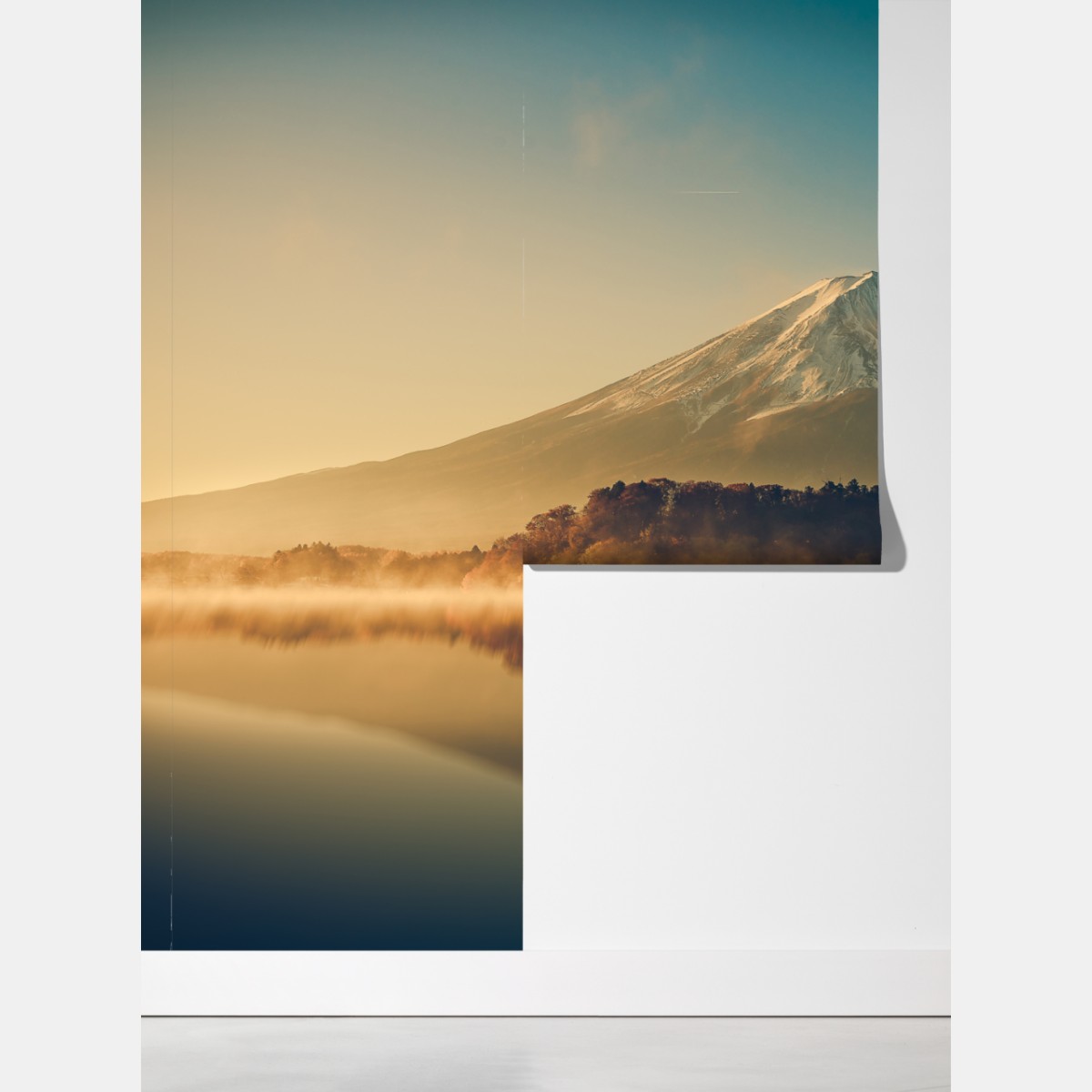 Fototapeta wschód słońca nad Mount Fuji nad jeziorem Kawaguchiko – Wallissimo® Fototapeta wschód słońca nad Mount Fuji nad jeziorem Kawaguchiko – Wallissimo®