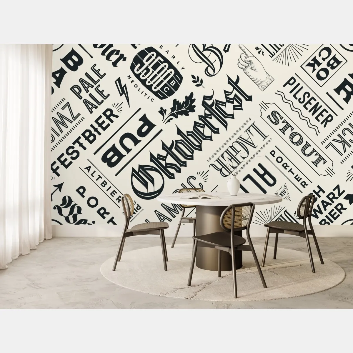 Fototapeta vintage wzór etykiet piwnych – Wallissimo® Fototapeta vintage wzór etykiet piwnych – Wallissimo®