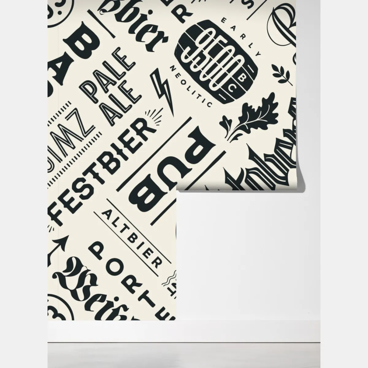 Fototapeta vintage wzór etykiet piwnych – Wallissimo® Fototapeta vintage wzór etykiet piwnych – Wallissimo®