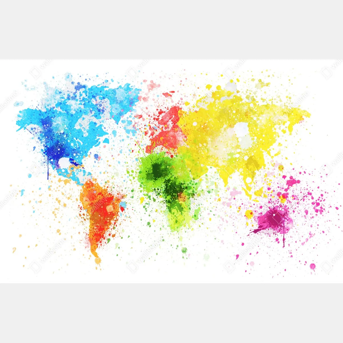 Fototapeta kolorowa akwarelowa mapa świata – Wallissimo® Fototapeta kolorowa akwarelowa mapa świata – Wallissimo®