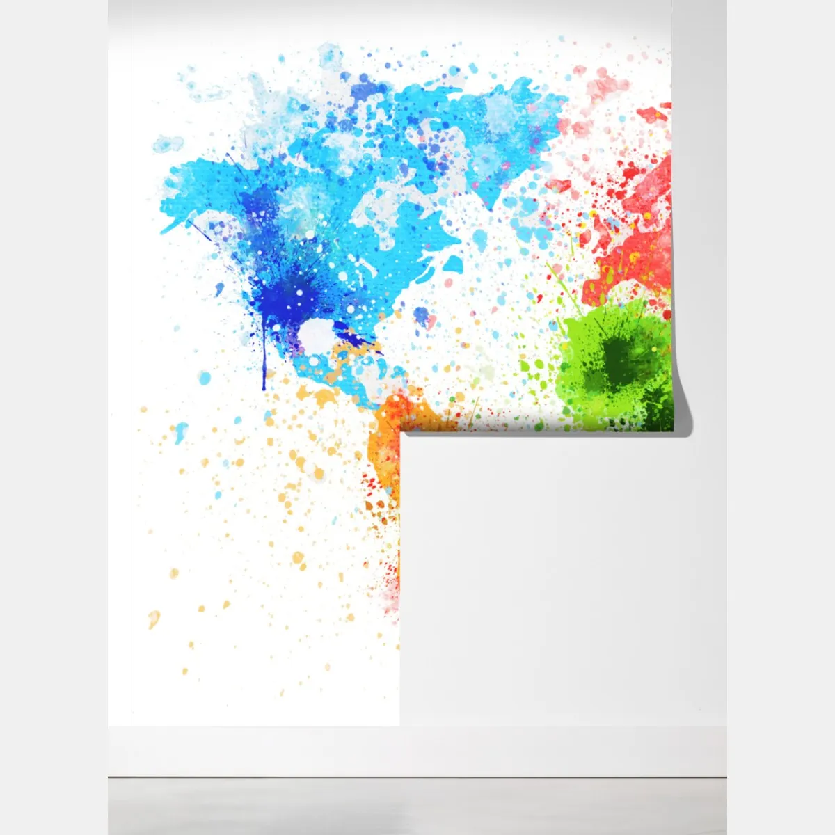 Fototapeta kolorowa akwarelowa mapa świata – Wallissimo® Fototapeta kolorowa akwarelowa mapa świata – Wallissimo®