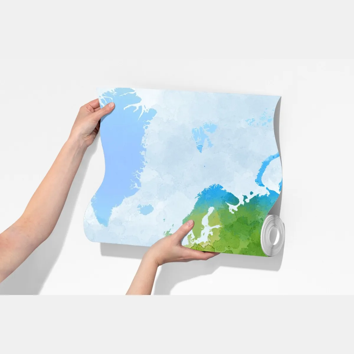 Fototapeta akwarelowa mapa świata w zieleni i błękicie – Wallissimo® Fototapeta akwarelowa mapa świata w zieleni i błękicie – Wallissimo®