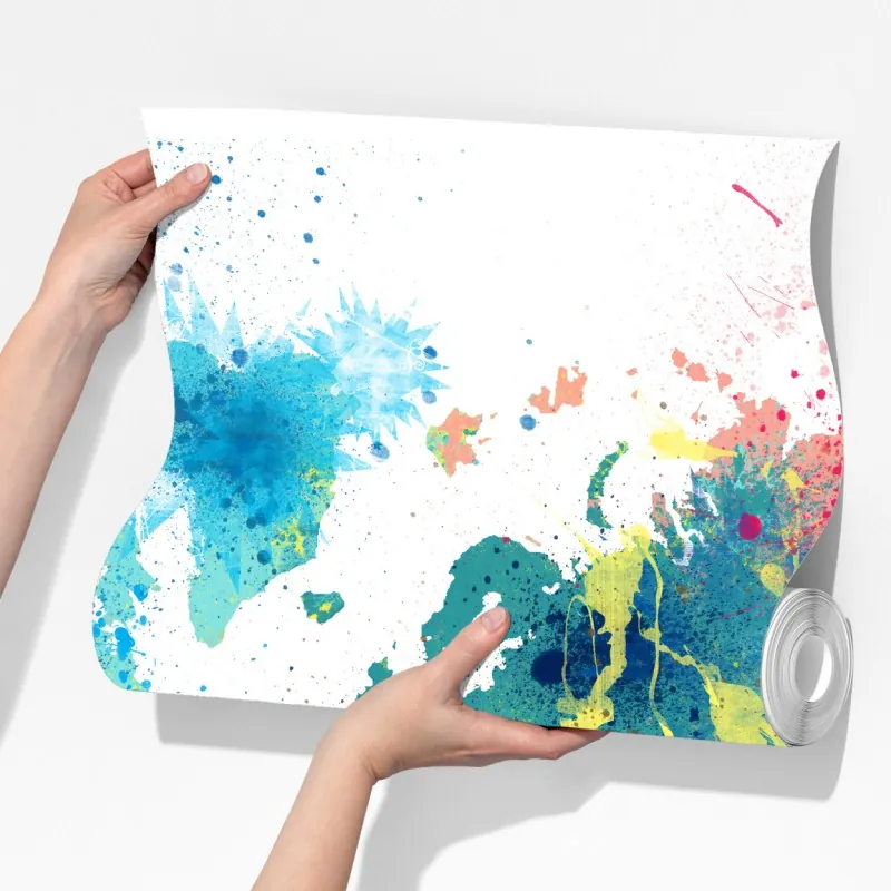 Fototapeta kolorowa mapa świata z plamami farby – Wallissimo® Fototapeta kolorowa mapa świata z plamami farby – Wallissimo®