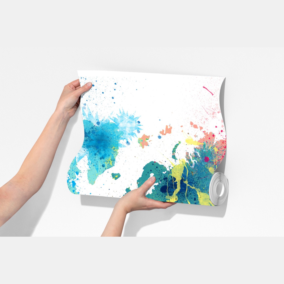 Fototapeta kolorowa mapa świata z plamami farby – Wallissimo® Fototapeta kolorowa mapa świata z plamami farby – Wallissimo®