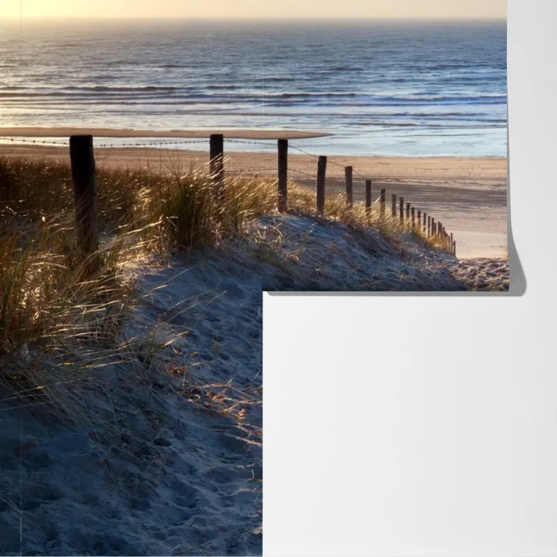 Fototapeta ścieżka na plażę Morze Północne o złotym zachodzie słońca – Wallissimo® Fototapeta ścieżka na plażę Morze Północne o złotym zachodzie słońca – Wallissimo®