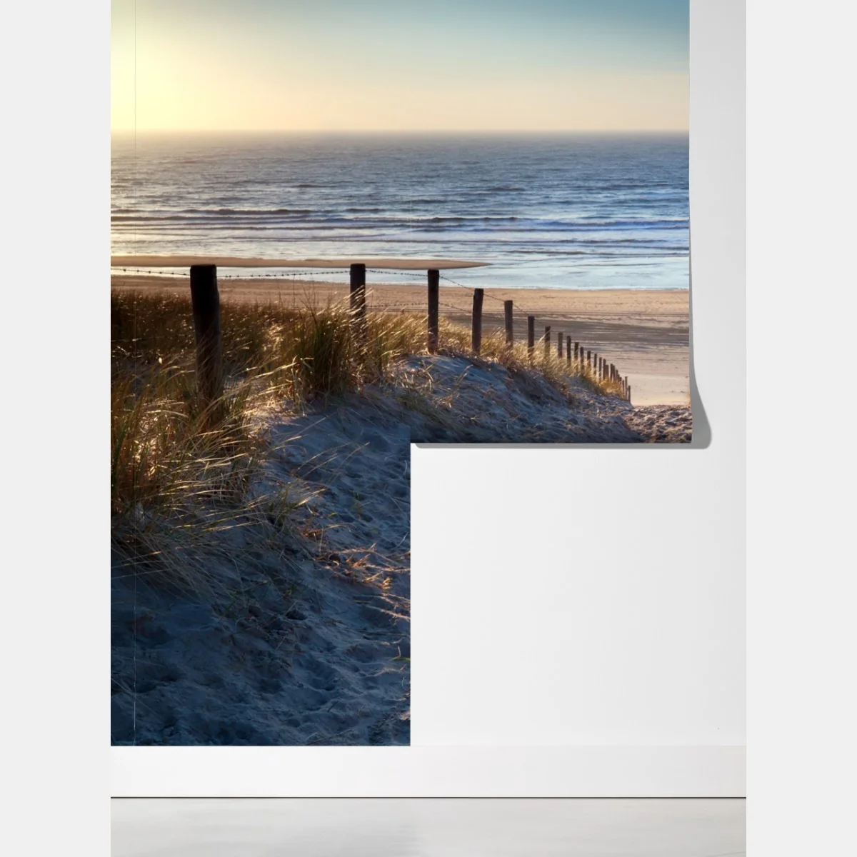 Fototapeta ścieżka na plażę Morze Północne o złotym zachodzie słońca – Wallissimo® Fototapeta ścieżka na plażę Morze Północne o złotym zachodzie słońca – Wallissimo®