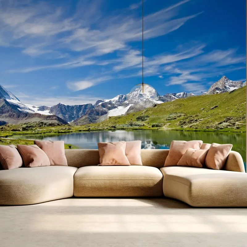 Fototapeta alpejskie jezioro z odbiciem gór