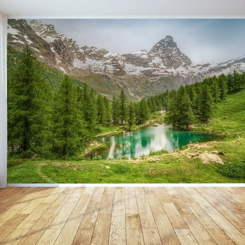 Fototapeta turkusowe jezioro alpejskie w pobliżu Cervinia