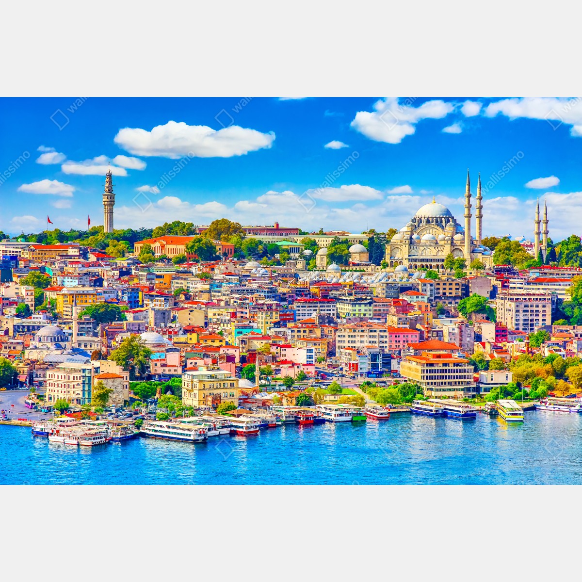 Fototapeta tętniący życiem widok Stambułu nad Bosforem – Wallissimo® Fototapeta tętniący życiem widok Stambułu nad Bosforem – Wallissimo®