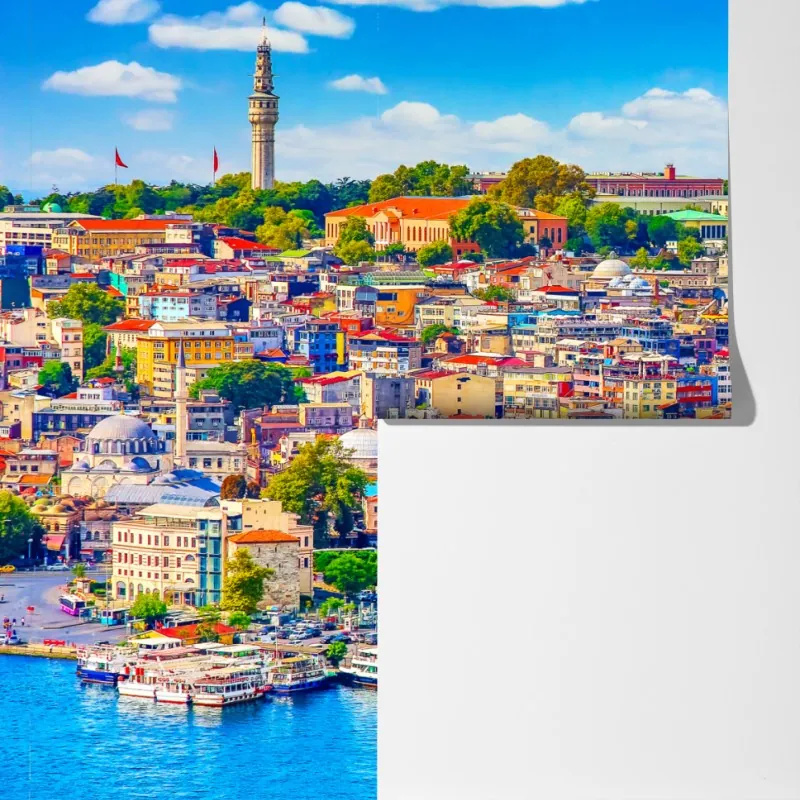 Fototapeta tętniący życiem widok Stambułu nad Bosforem – Wallissimo® Fototapeta tętniący życiem widok Stambułu nad Bosforem – Wallissimo®