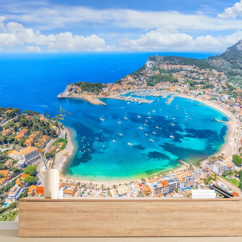 Fototapeta widok z lotu ptaka na zatokę Port de Sóller