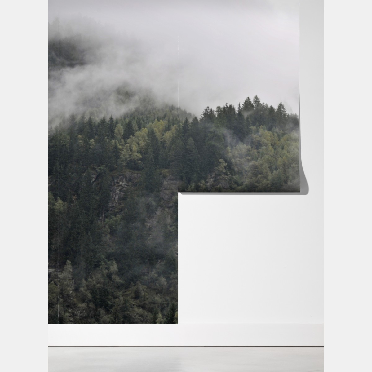 Fototapeta mglisty wodospad w górskim lesie – Wallissimo® Fototapeta mglisty wodospad w górskim lesie – Wallissimo®