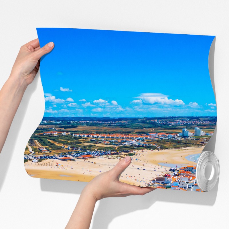 Fototapeta Baleal wyspa i wybrzeże, Portugalia widok z lotu ptaka – Wallissimo® Fototapeta Baleal wyspa i wybrzeże, Portugalia widok z lotu ptaka – Wallissimo®