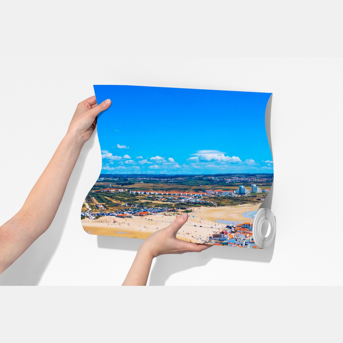 Fototapeta Baleal wyspa i wybrzeże, Portugalia widok z lotu ptaka – Wallissimo® Fototapeta Baleal wyspa i wybrzeże, Portugalia widok z lotu ptaka – Wallissimo®