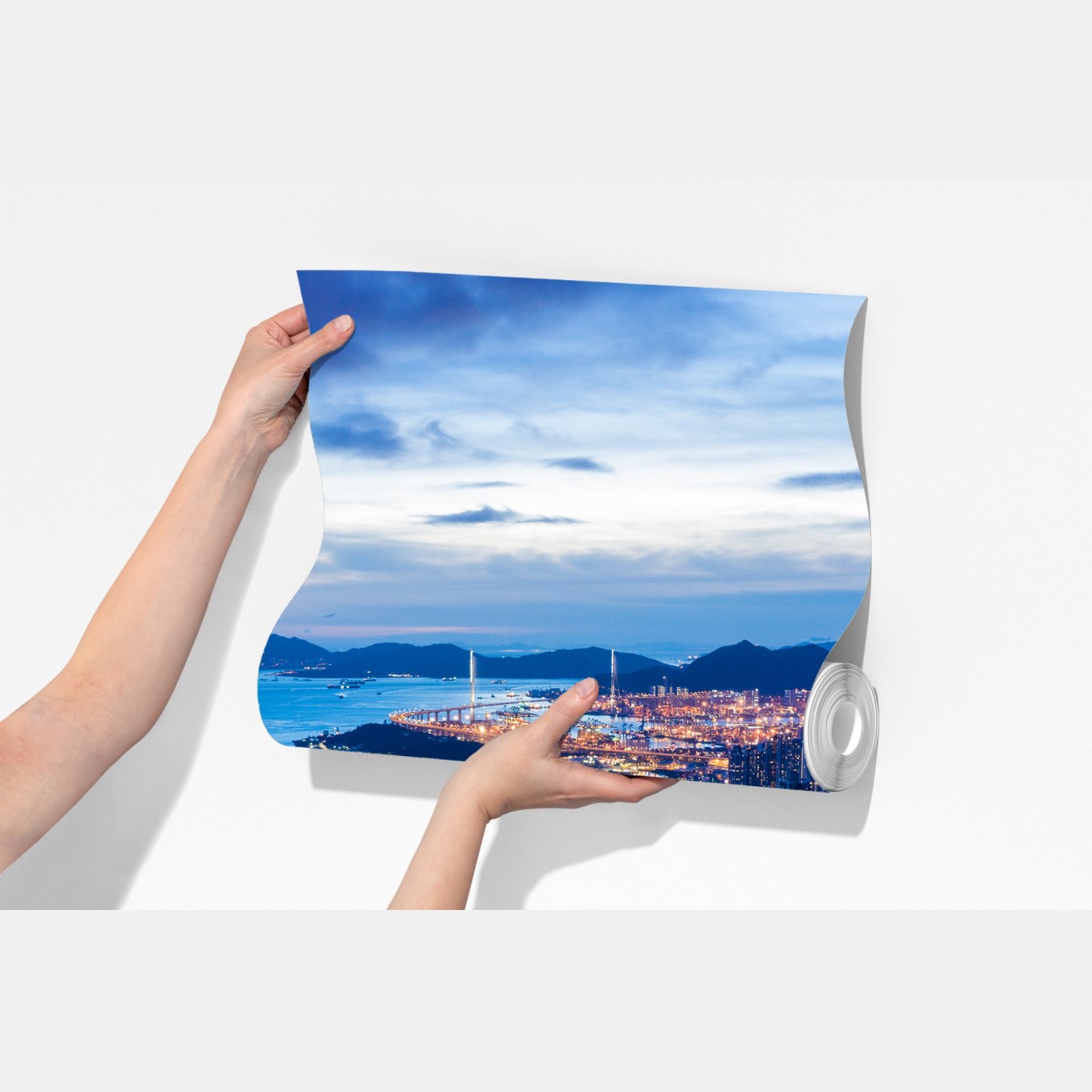 Fototapeta Hongkong panorama nocna nad Mong Kok – Wallissimo® Fototapeta Hongkong panorama nocna nad Mong Kok – Wallissimo®