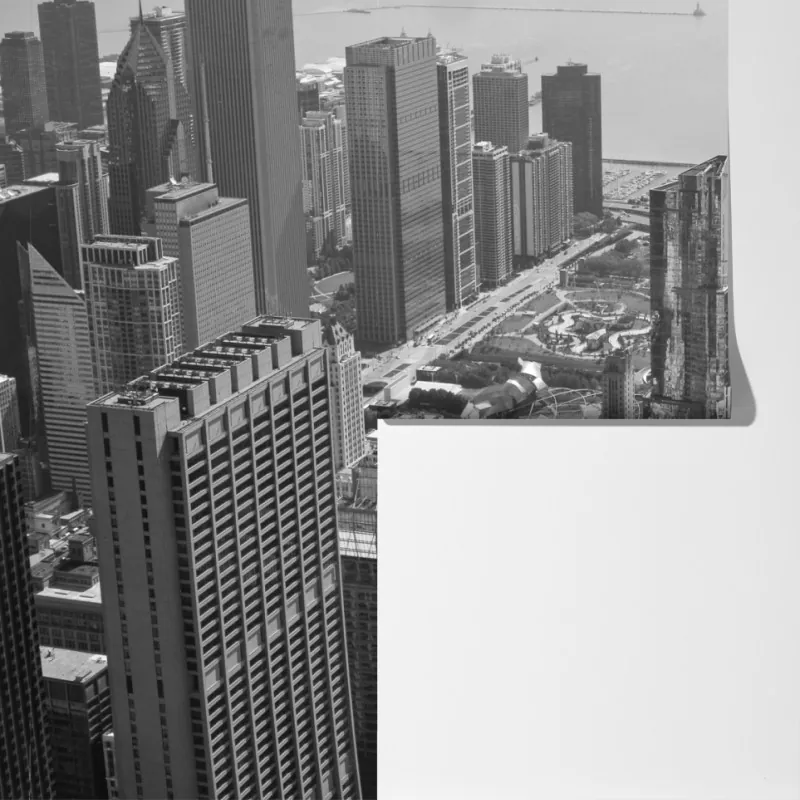 Fototapeta czarno-biała panorama miejskiej linii brzegowej – Wallissimo® Fototapeta czarno-biała panorama miejskiej linii brzegowej – Wallissimo®