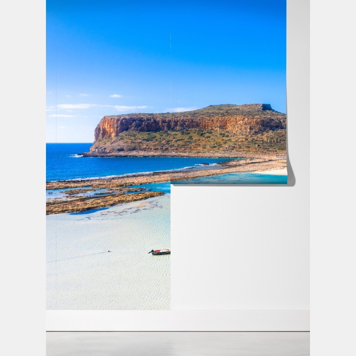 Fototapeta turkusowa laguna z skalistą wyspą – Wallissimo® Fototapeta turkusowa laguna z skalistą wyspą – Wallissimo®