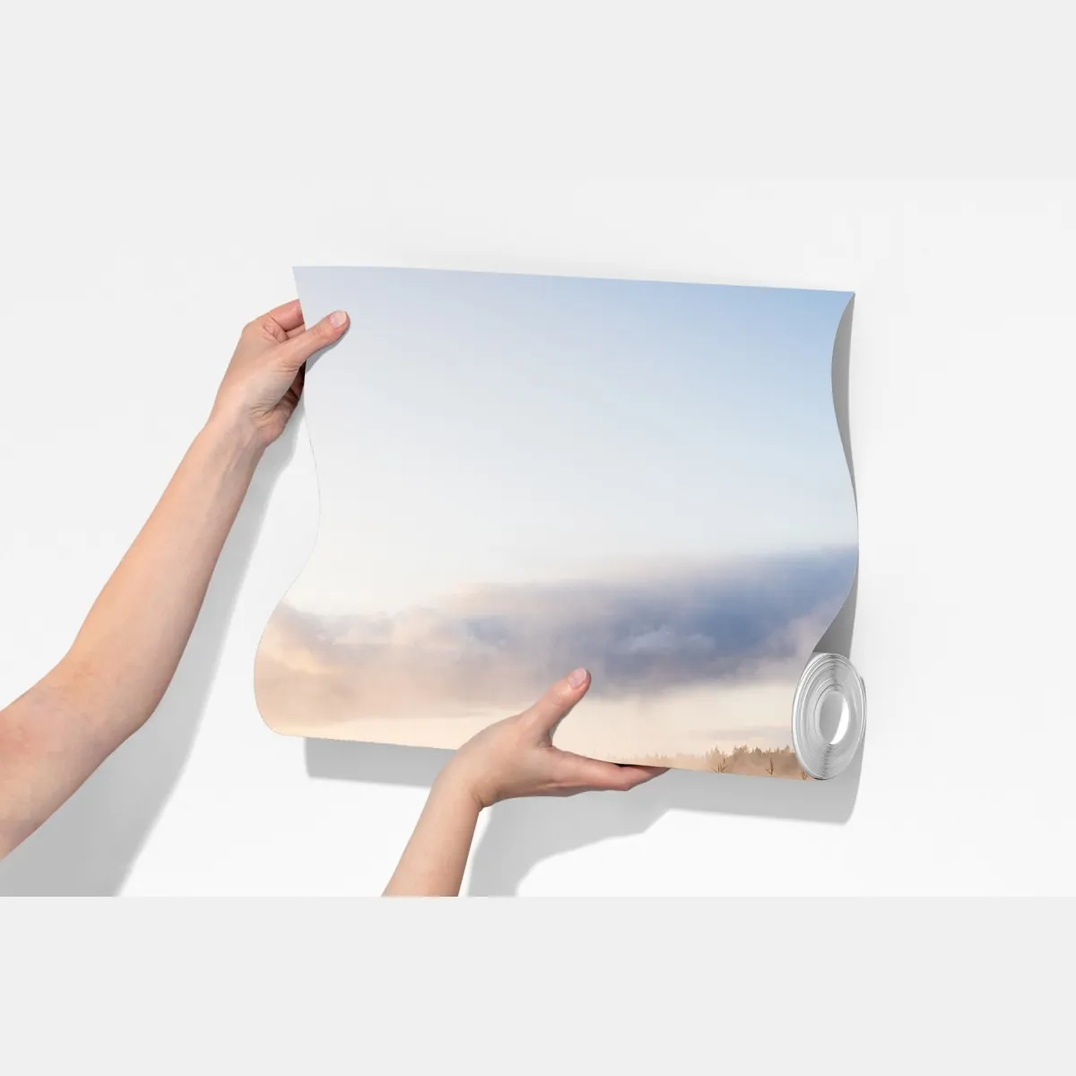 Fototapeta mglisty poranek nad jeziorem z czerwoną łódką – Wallissimo® Fototapeta mglisty poranek nad jeziorem z czerwoną łódką – Wallissimo®