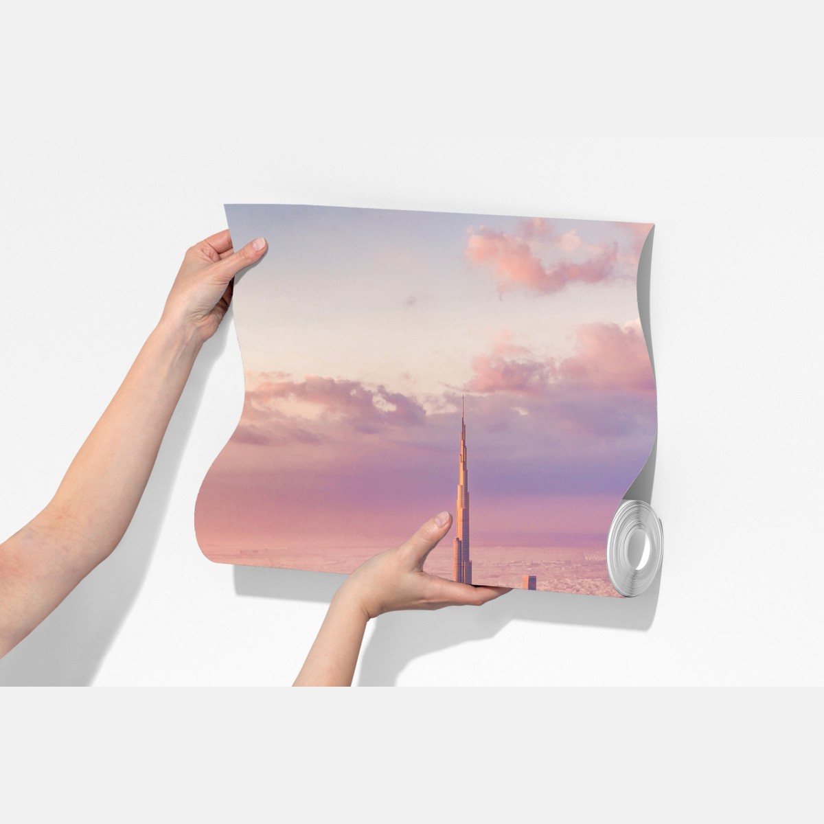 Fototapeta zachód słońca nad panoramą Dubaju z Burj Khalifa – Wallissimo® Fototapeta zachód słońca nad panoramą Dubaju z Burj Khalifa – Wallissimo®