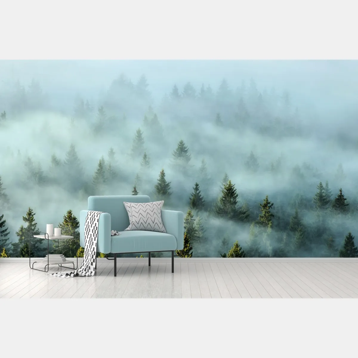 Fototapeta mglisty las jodłowy o poranku – Wallissimo® Fototapeta mglisty las jodłowy o poranku – Wallissimo®