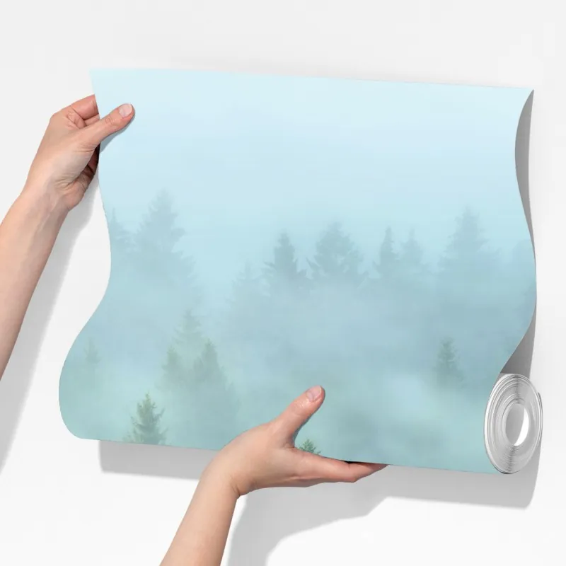 Fototapeta mglisty las jodłowy o poranku – Wallissimo® Fototapeta mglisty las jodłowy o poranku – Wallissimo®