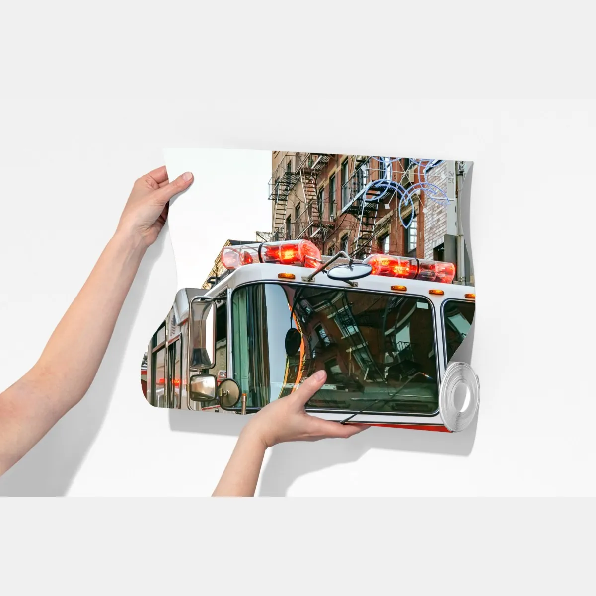 Fototapeta wozy strażackie na ulicy Manhattan, Nowy Jork – Wallissimo® Fototapeta wozy strażackie na ulicy Manhattan, Nowy Jork – Wallissimo®