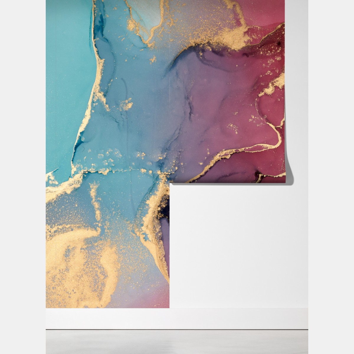 Fototapeta abstrakcyjne marmurowe tło w odcieniach turkusu i fioletu ze złotem – Wallissimo® Fototapeta abstrakcyjne marmurowe tło w odcieniach turkusu i fioletu ze złotem – Wallissimo®