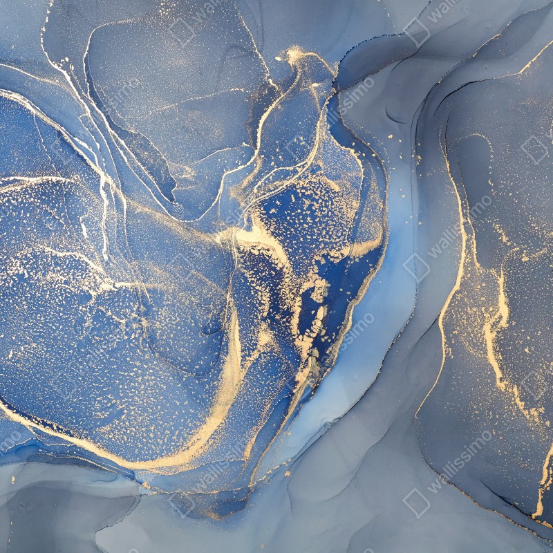 Fototapeta oceaniczny niebieski marmur ze złotymi żyłkami – Wallissimo® Fototapeta oceaniczny niebieski marmur ze złotymi żyłkami – Wallissimo®