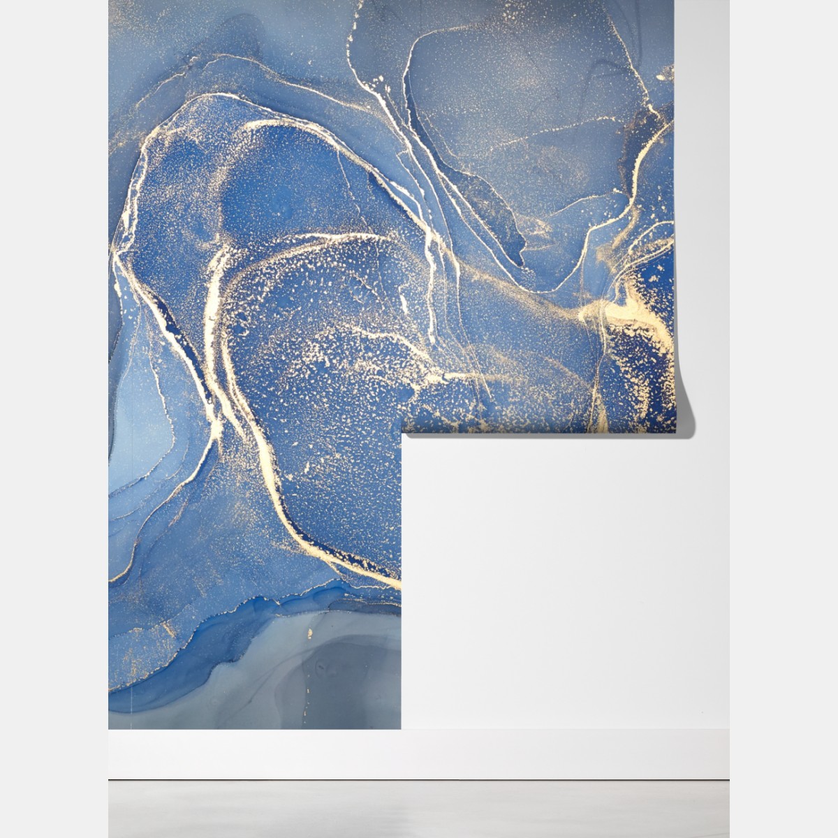 Fototapeta oceaniczny niebieski marmur ze złotymi żyłkami – Wallissimo® Fototapeta oceaniczny niebieski marmur ze złotymi żyłkami – Wallissimo®