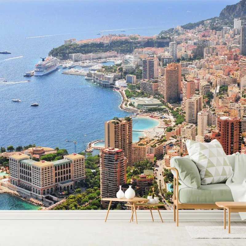 Fototapeta słoneczna panorama nadmorskiego miasta – Wallissimo® Fototapeta słoneczna panorama nadmorskiego miasta – Wallissimo®