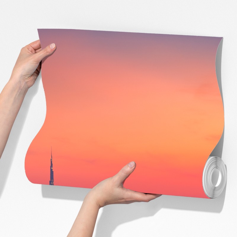 Fototapeta panorama Dubaju o zachodzie słońca – Wallissimo® Fototapeta panorama Dubaju o zachodzie słońca – Wallissimo®