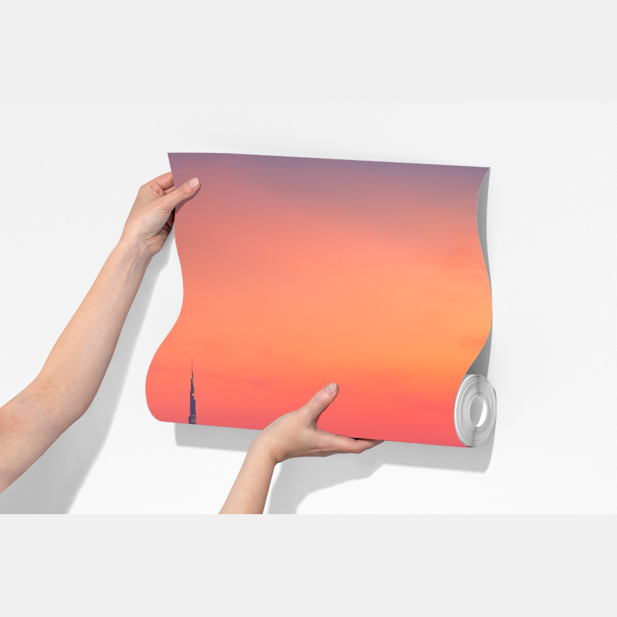 Fototapeta panorama Dubaju o zachodzie słońca – Wallissimo® Fototapeta panorama Dubaju o zachodzie słońca – Wallissimo®