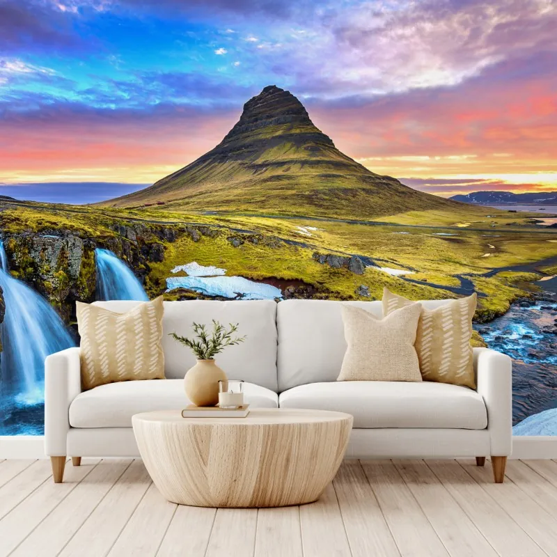 Fototapeta Kirkjufell wschód słońca górski pejzaż