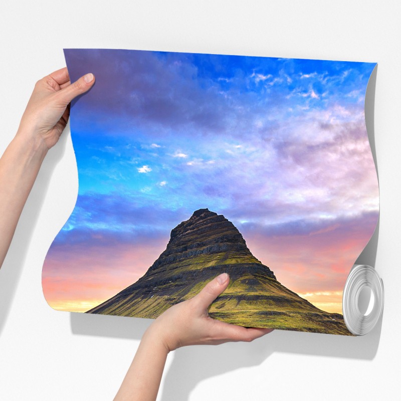Fototapeta Kirkjufell wschód słońca górski pejzaż – Wallissimo® Fototapeta Kirkjufell wschód słońca górski pejzaż – Wallissimo®