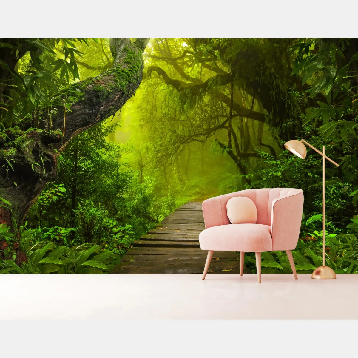 Fototapeta mistyczna zielona ścieżka w lesie – Wallissimo® Fototapeta mistyczna zielona ścieżka w lesie – Wallissimo®