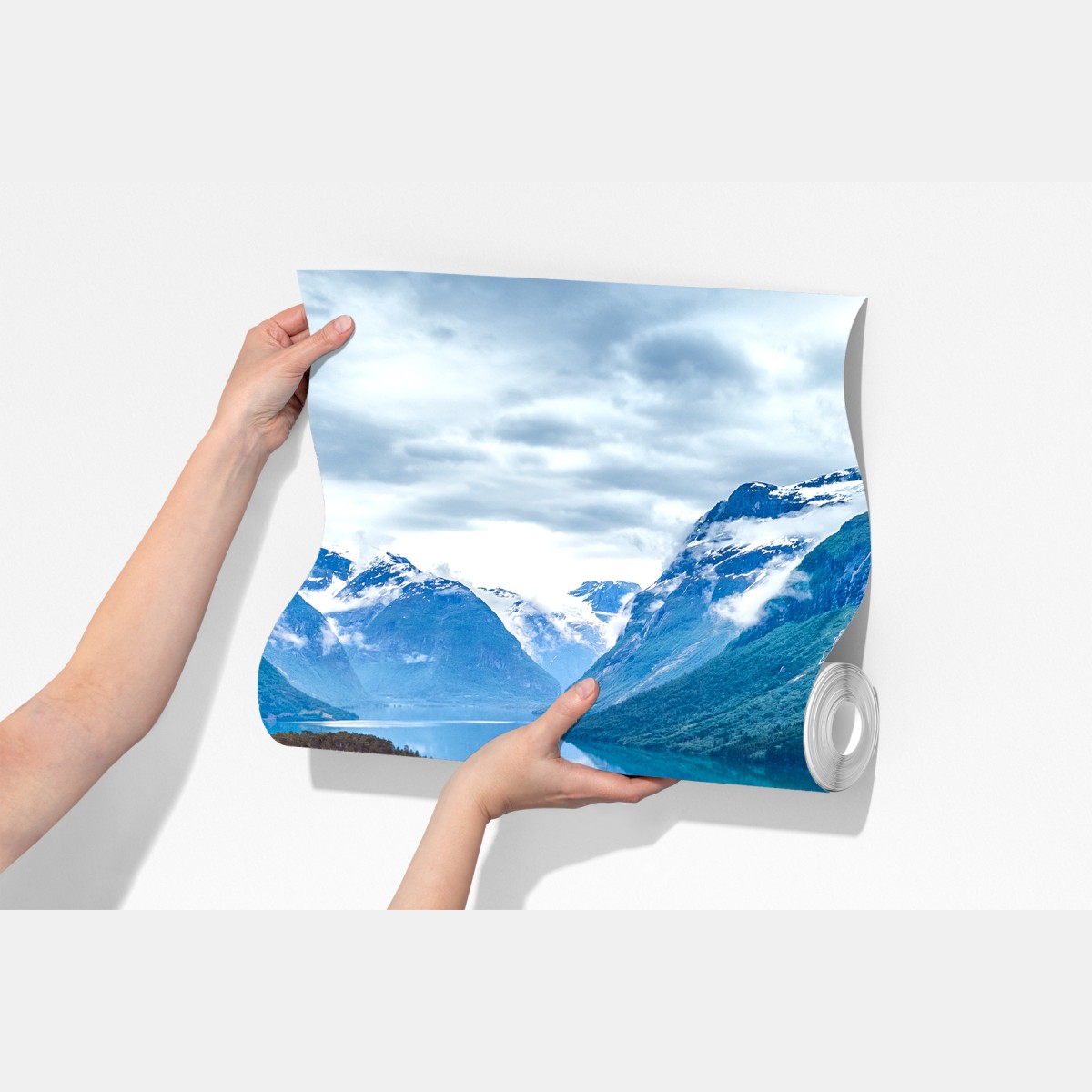 Fototapeta Norwegia fjord z lotu ptaka – Wallissimo® Fototapeta Norwegia fjord z lotu ptaka – Wallissimo®