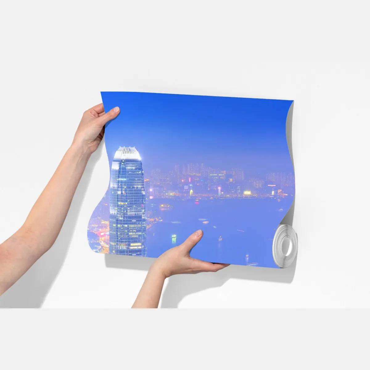 Fototapeta panorama Hong Kongu nocą – Wallissimo® Fototapeta panorama Hong Kongu nocą – Wallissimo®